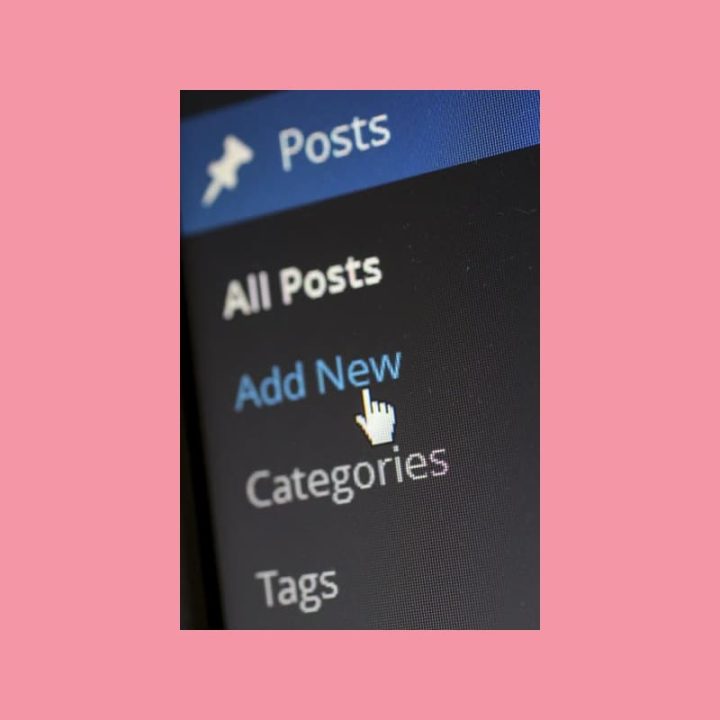 WordPress-hallintapaneeli, jossa Posts-valikon Add New -linkki korostuu.